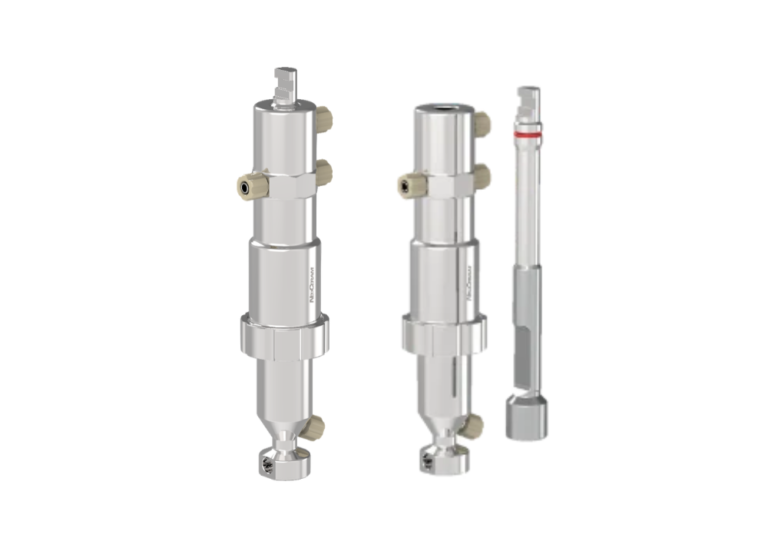 Neoceram Dual Step CIP/SIP stainless steel pump compatible with Steriline machinery, assembled and exploded views